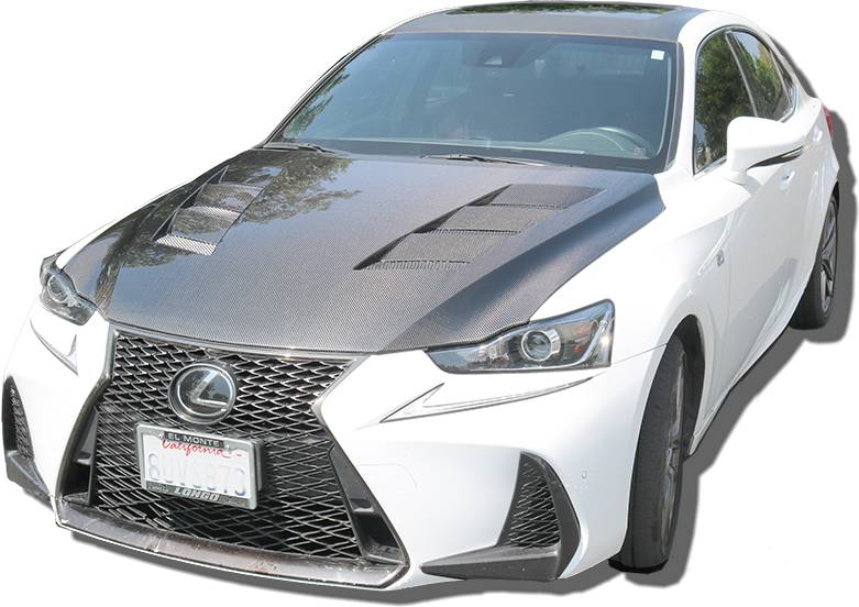 Cyber Carbon Fiber Hood for 2014-2020 Lexus IS350 4dr