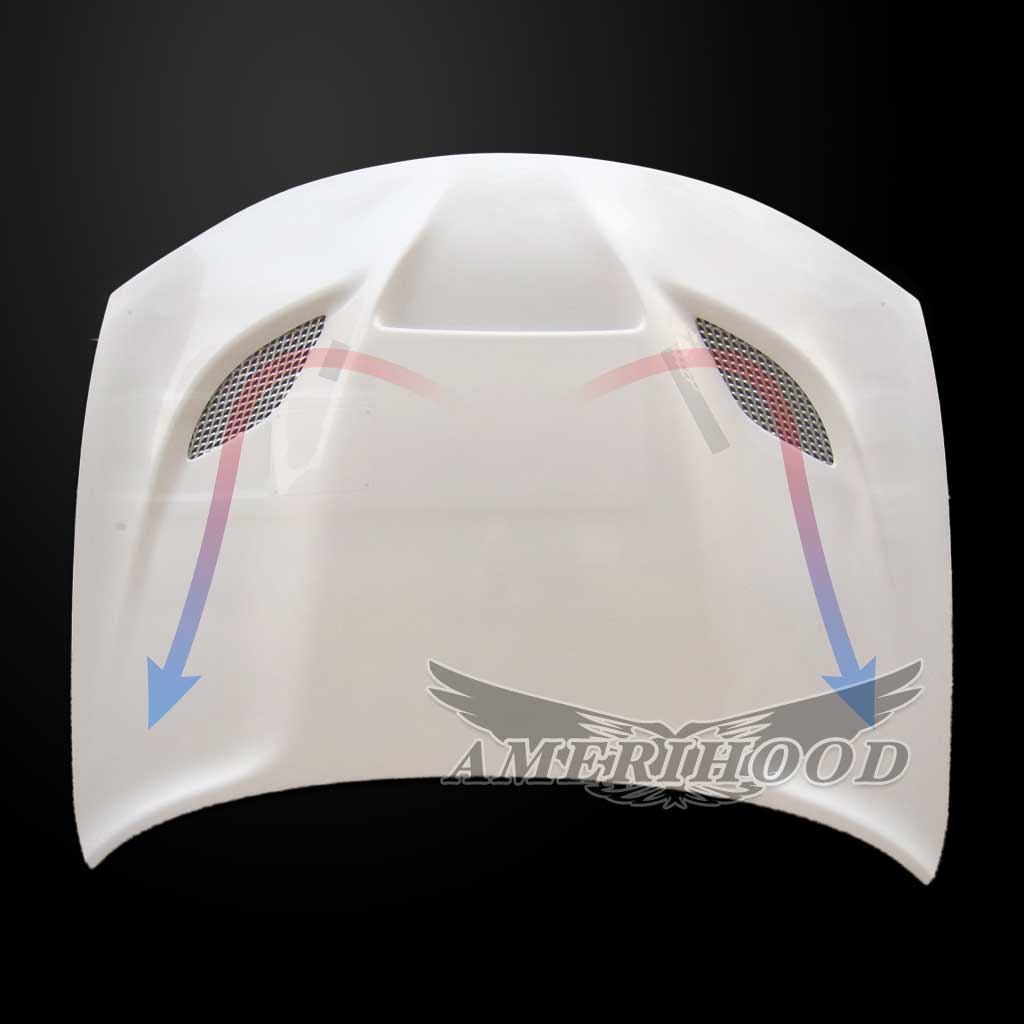 Dodge ChargerType-HC Style Functional Ram Air With Heat Extractor Vents Hood