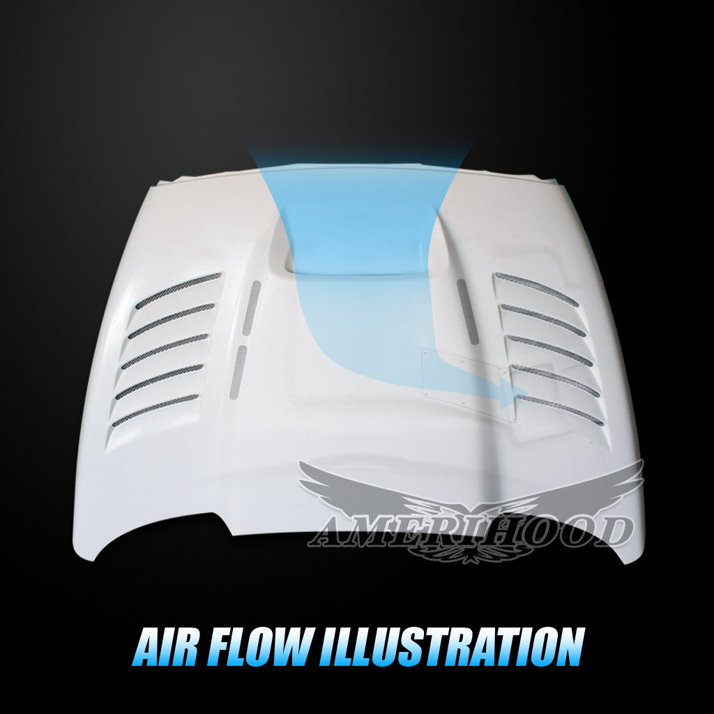 Dodge Ram 3500 2003-2009 Type-SSK Style Functional Heat Extractor Vented Hood