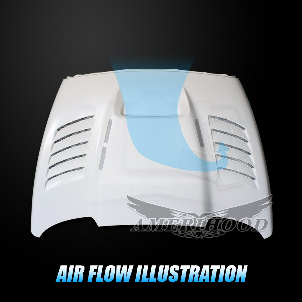 Dodge Ram 3500 2003-2009 Type-SSK Style Functional Heat Extractor Vented Hood