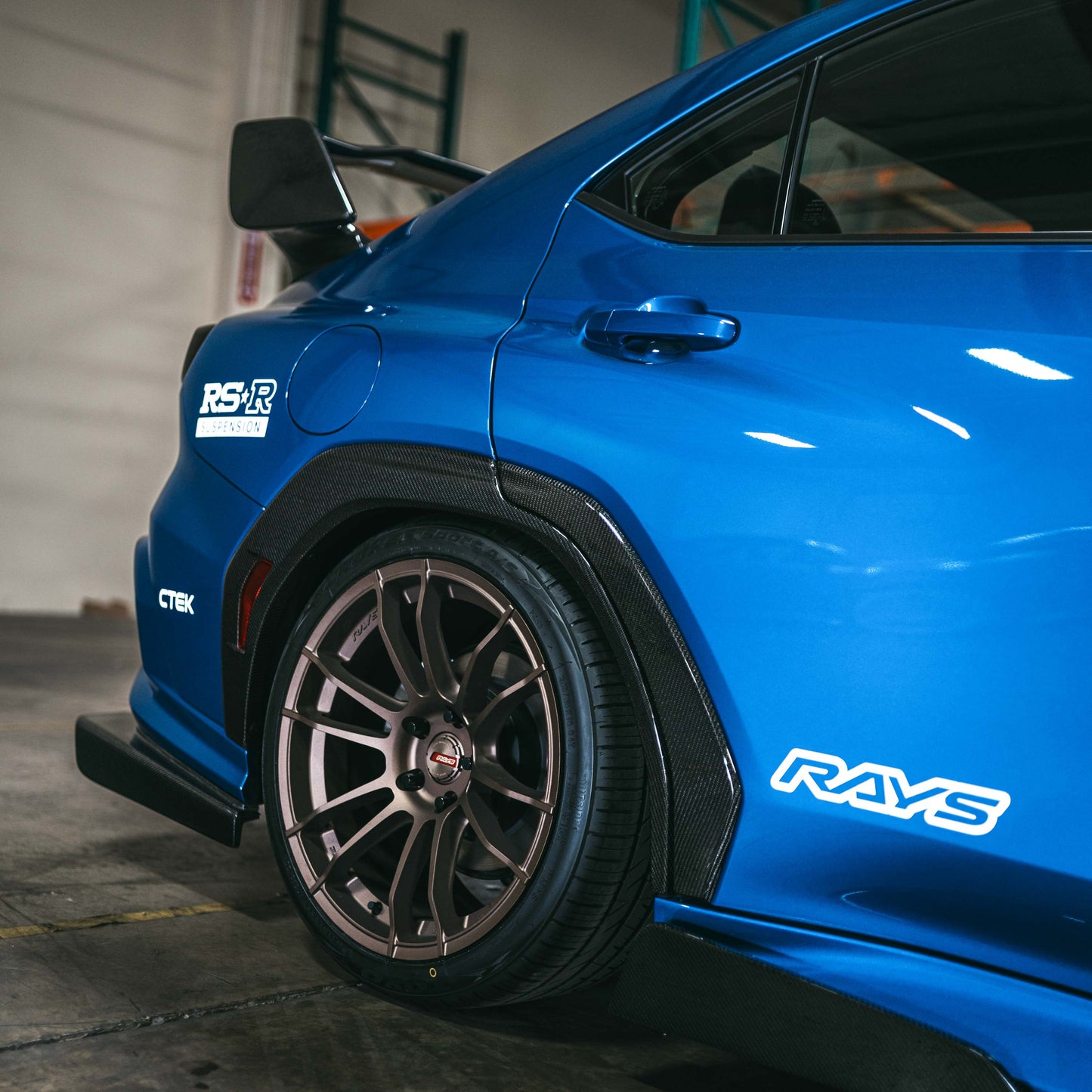 Carbon fiber rear door trim for 2022-UP Subaru WRX