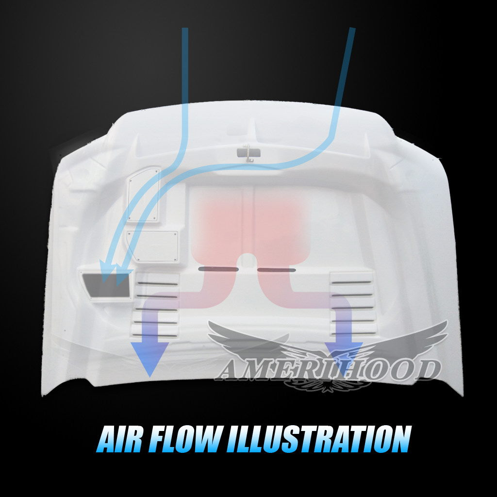 Ford F-250 1999-2003 Super Duty 7.3L Diesel Type-E Style Functional Ram Air Cooling Hood