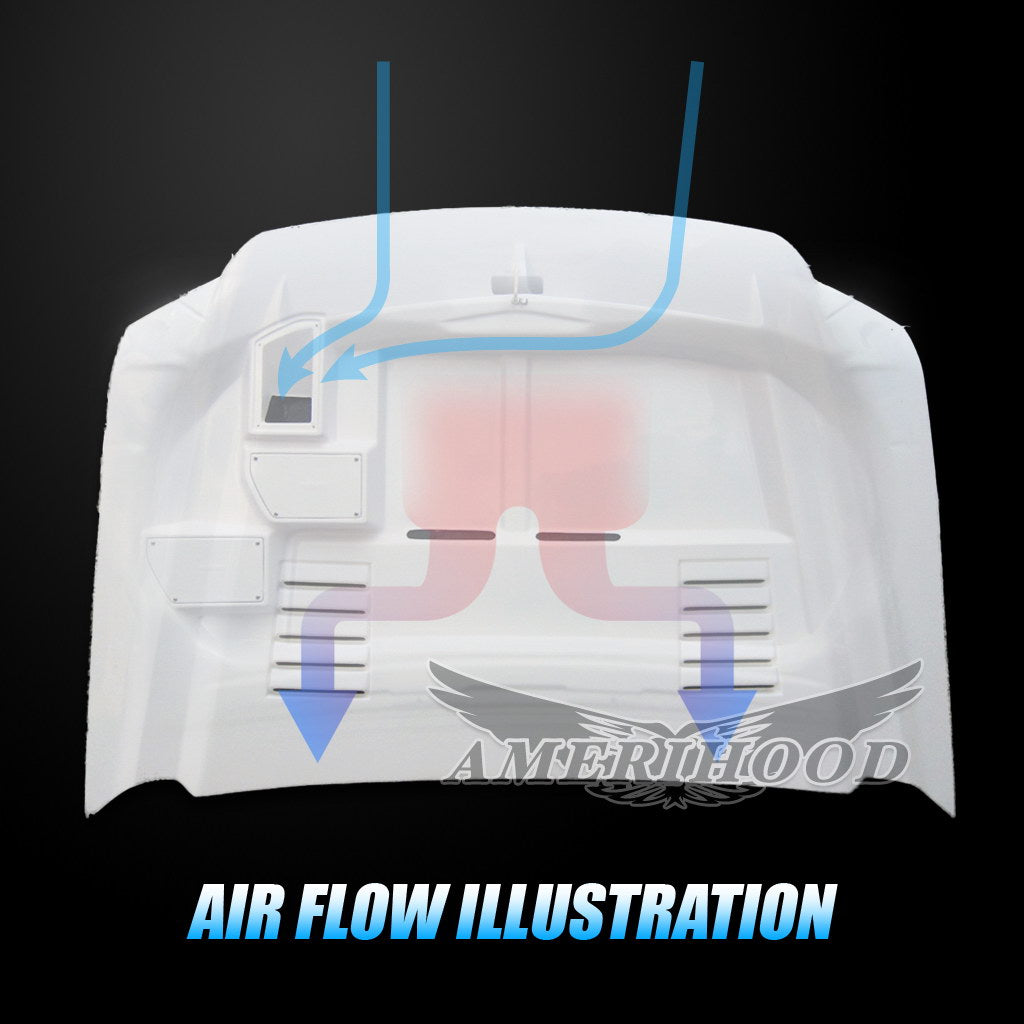 Ford F-450 1999-2007 Super Duty Type-E Style Functional Ram Air Cooling Hood