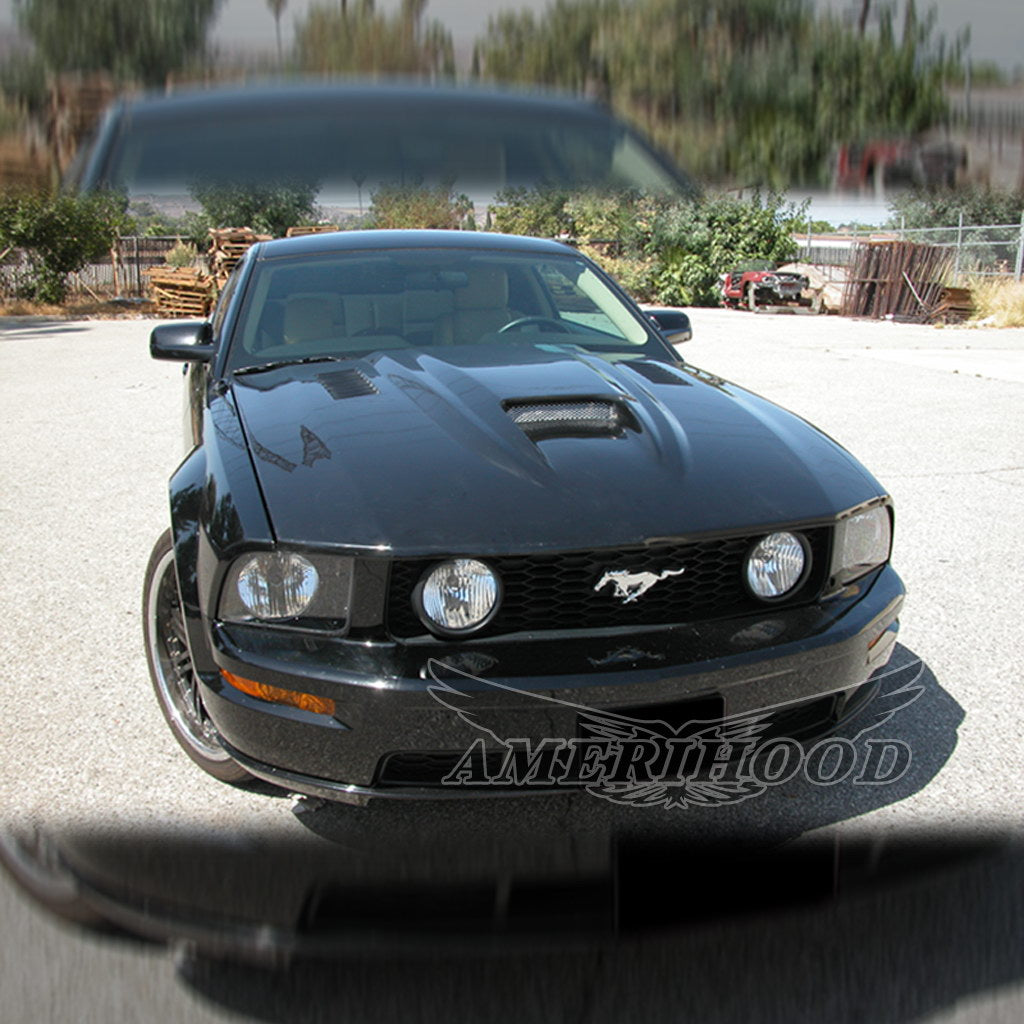 Ford Mustang 2005-2009 Type-SMS Style Functional Heat Extraction Ram Air Hood