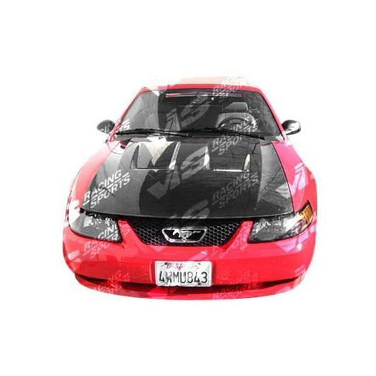 Heat Extractor Carbon Fiber Hood for 1994-1998 Ford Mustang 2dr