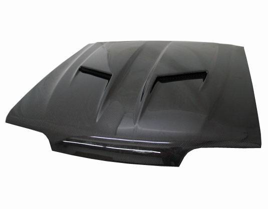 Stalker 2 Carbon Fiber Hood for 1987-1993 Ford Mustang 2dr